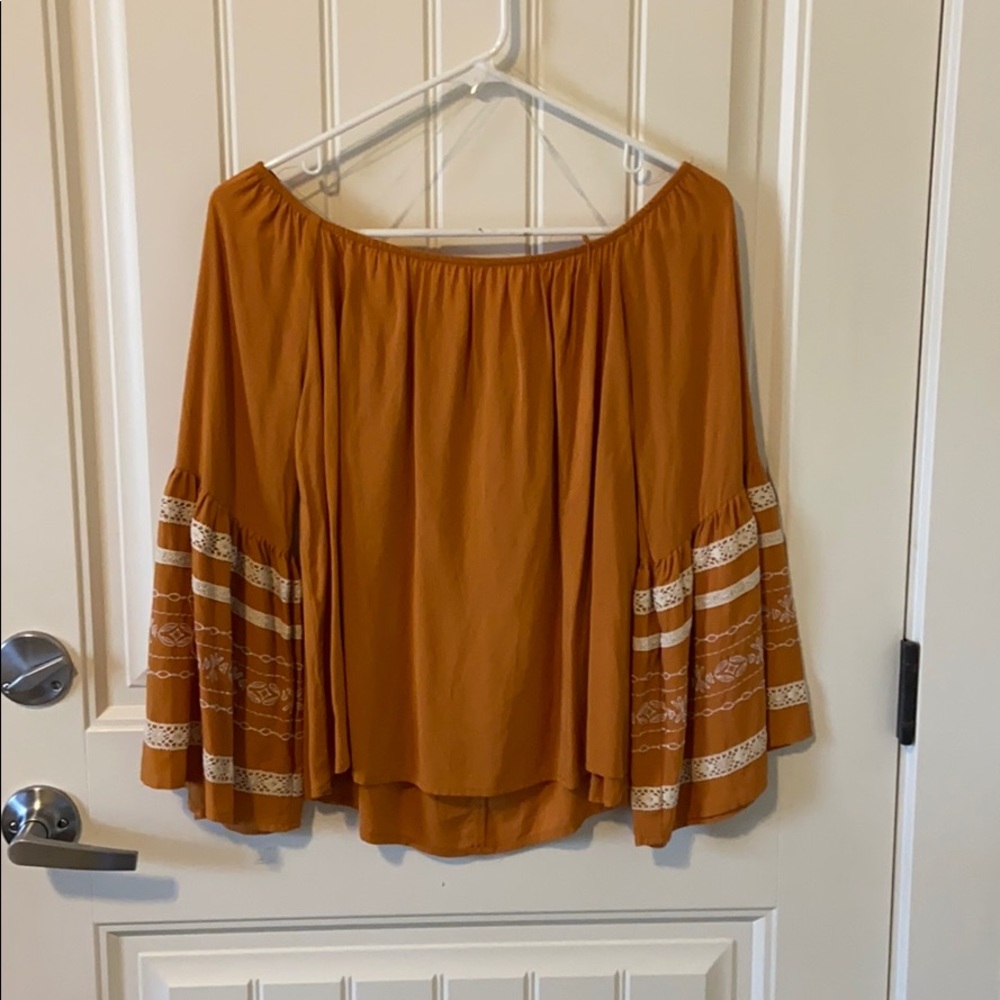 Luq yellow off the shoulder top